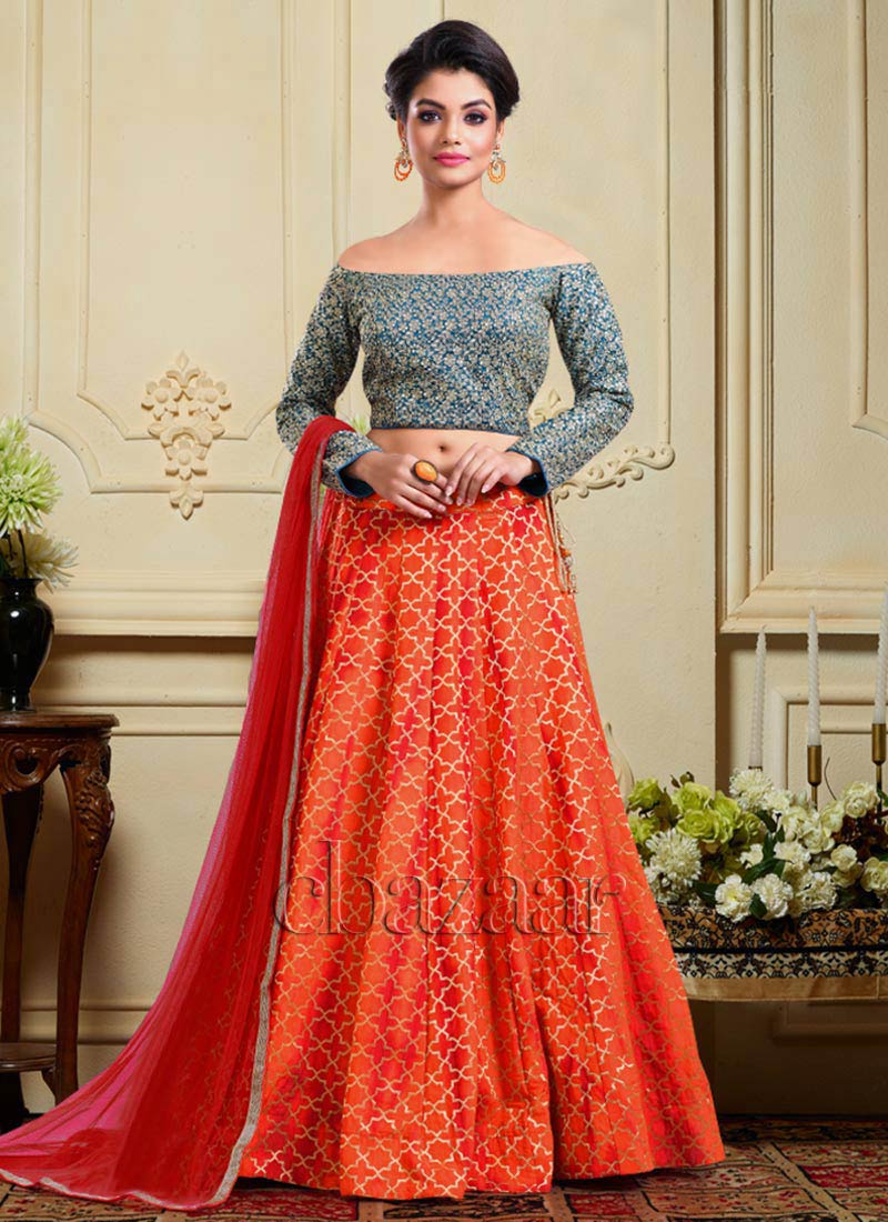 Ethnovog Off Shoulder Lehenga Set Party Wear
