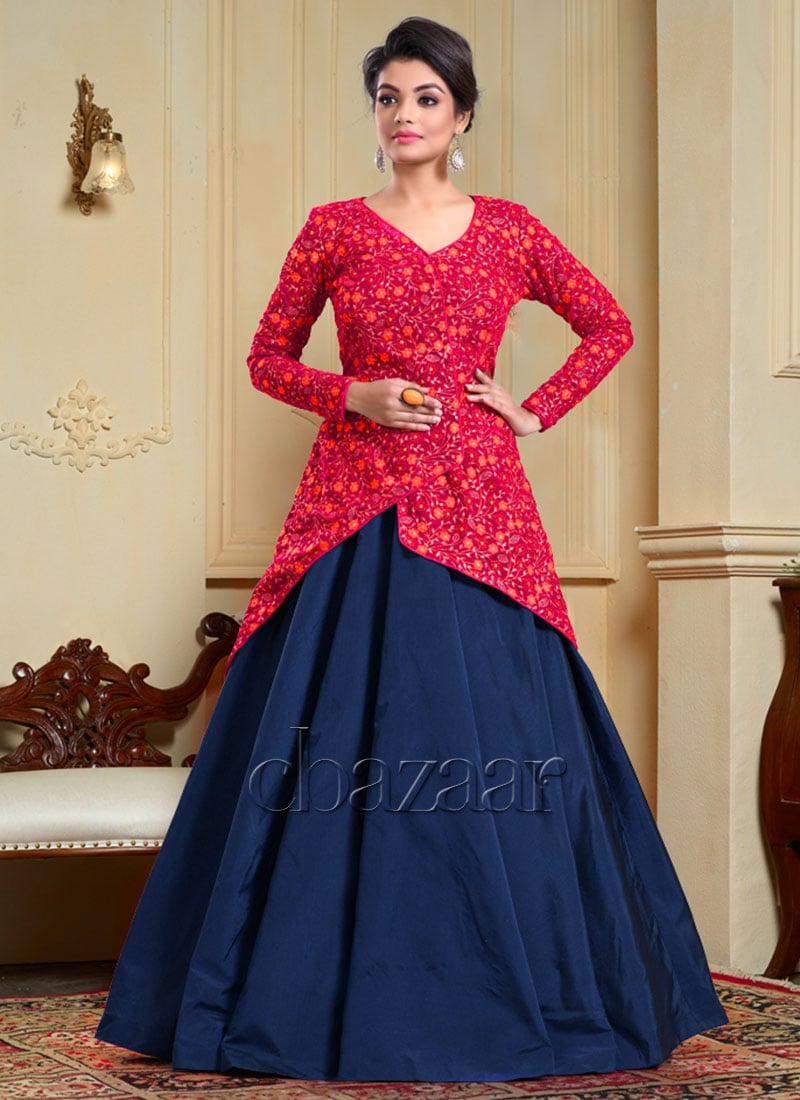 Ethnovog Overlapping Choli With Lehenga Party Wear