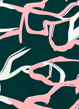 Bottle Green Rayon Mill Print Fabric