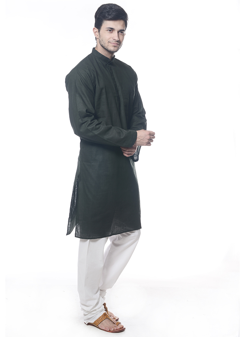 Bottle Green South Cotton Kurta