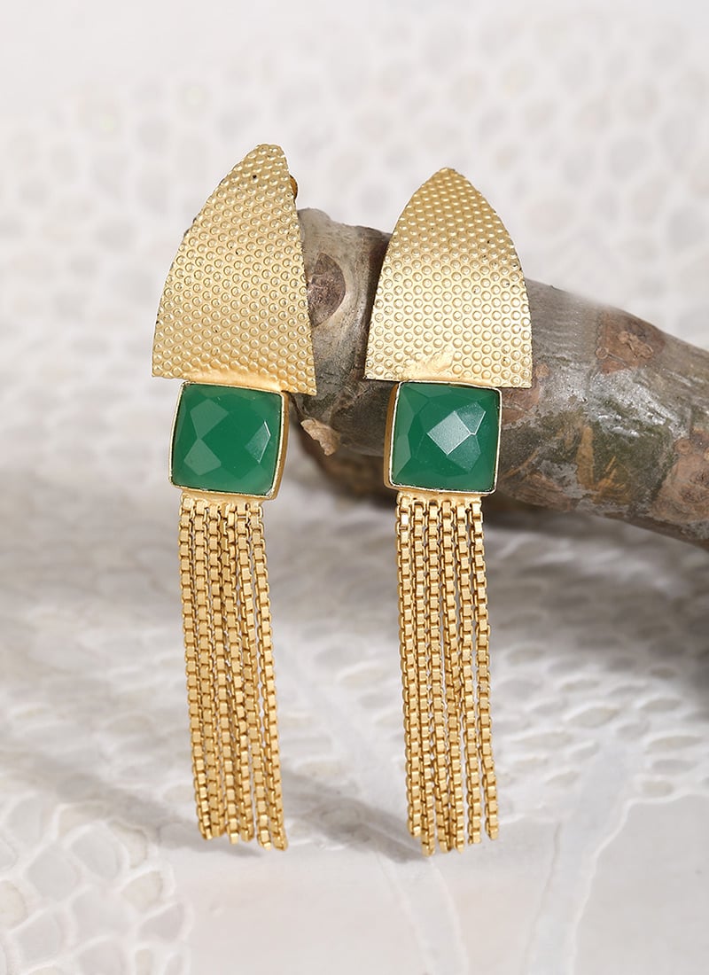 Breathtaking Gold Plated Alloy Danglers Party Wear