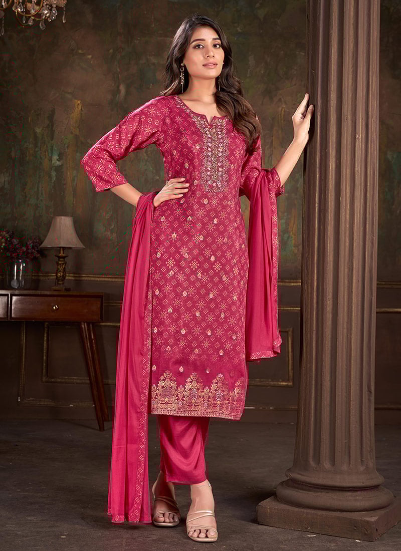 Breathtaking Printed Straight Pant Suit After Six Wear