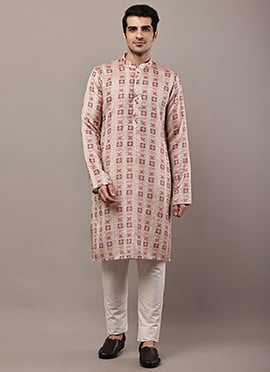 Bright Mustard Viscose Silk Printed Kurta Pyjama