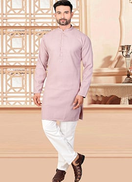 Bright Pink Rayon Kurta Pyjama