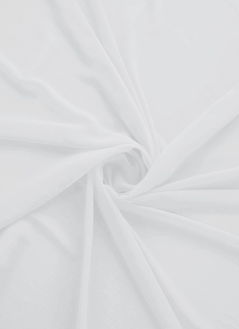 Brilliant White Georgette Fabric