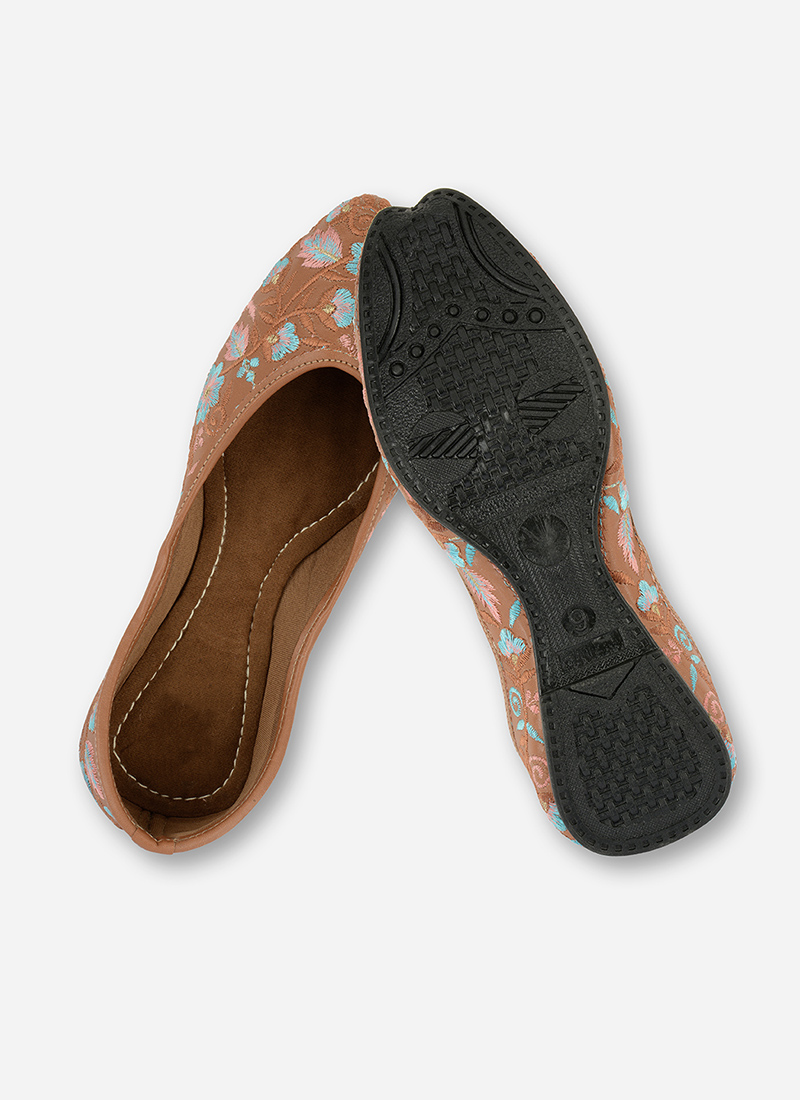 Brown Embroidered Juti