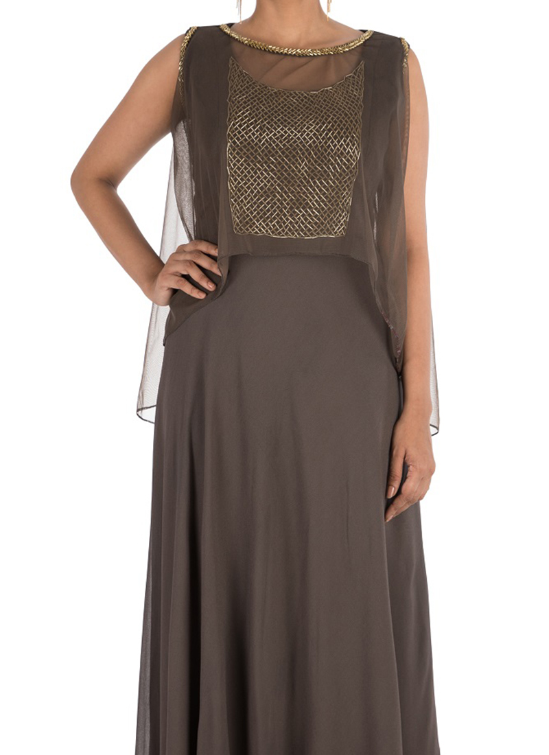 Buy Brown Indo Western Gowns Online Shopping