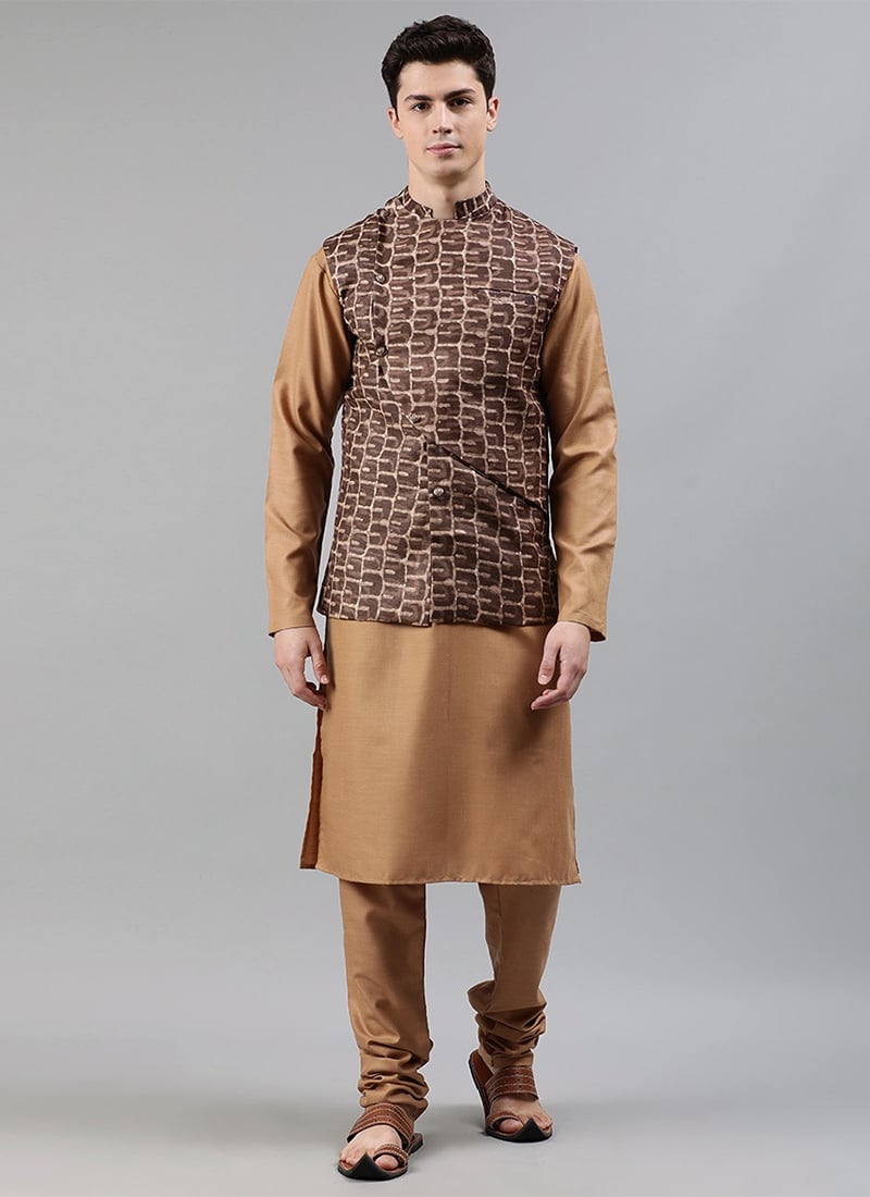 Brown Printed Bandi Set Party Wear Wedding Wear
