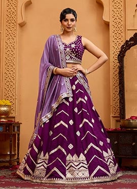 Burgundy Silk Embroidered Beads Stones Cut Work Umbrella Lehenga Wedding Wear