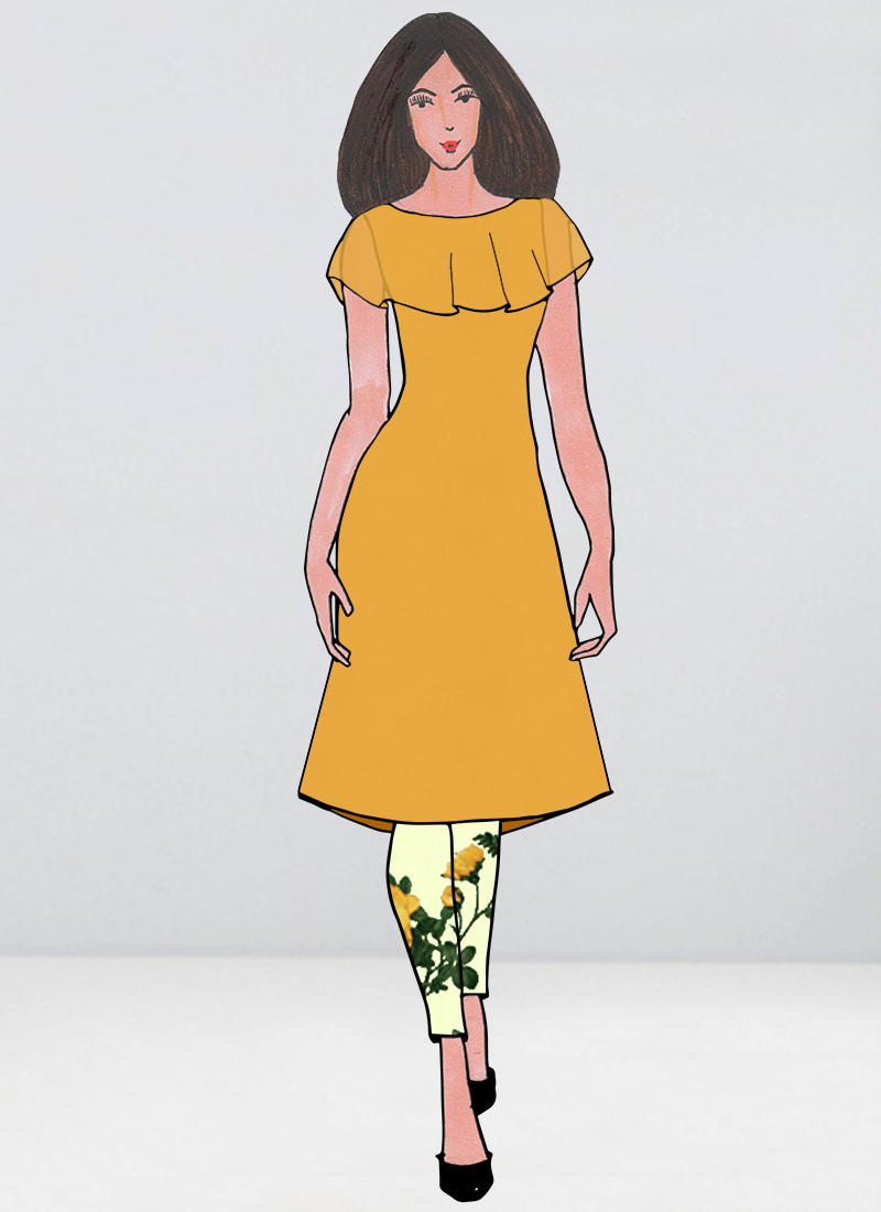yellow straight dress