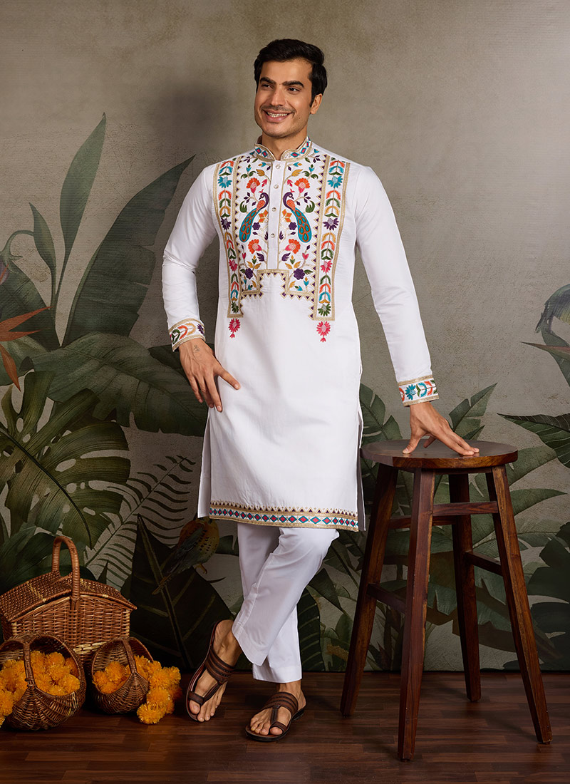 Captivating Teal Viscose Silk Embroidered Sequins Thread Kurta