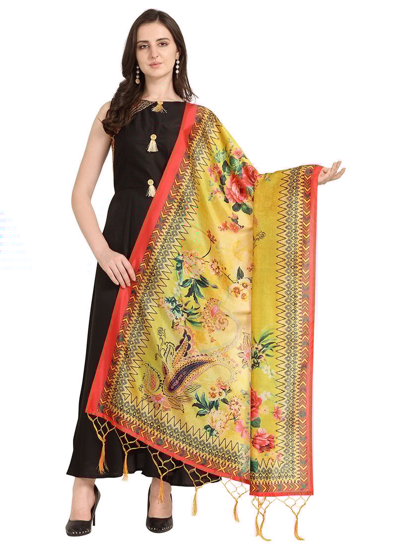 Celestial Chronicles Silk Blend Printed Dupatta Tale