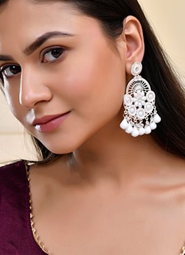 Chaand Bali Of White Kundan Moti Grace