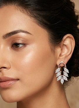 Charming Rose Gold 925 Sterling Silver Moissanite Stone Stud Earrings