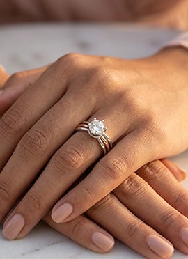 Charming 925 Sterling Silver Moissanite Ring