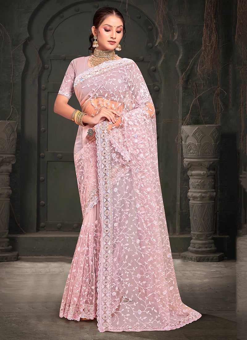 bridal net saree
