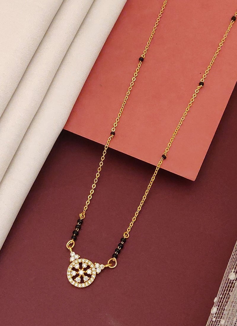 Charming Gold Beads Stones Mangalsutra Festive Wear