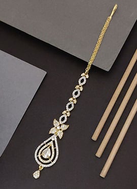 Charming Gold Kundan Stones Mangtikka