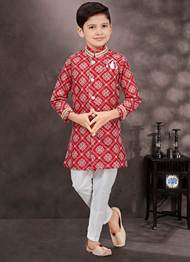 Charming Maroon Banarasi Silk Thread Embroidered Indowestern Sherwani