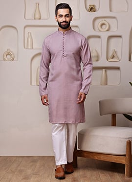 Charming Pink Blended Cotton Sequins Embroidered Kurta Pyjama