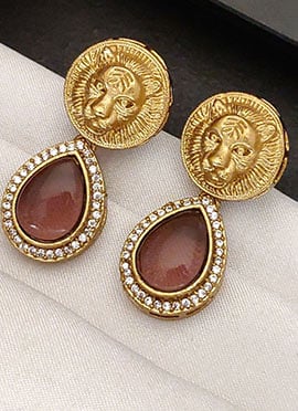Charming Pink Kundan Stones Danglers