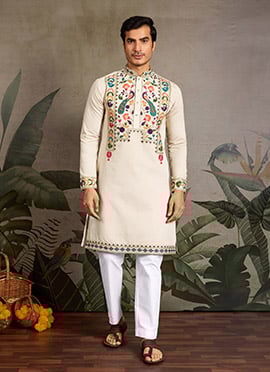 Charming Purple Viscose Silk Embroidered Sequins Thread Kurta