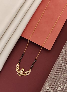 Charming Rose Gold Beads Stones Mangalsutra