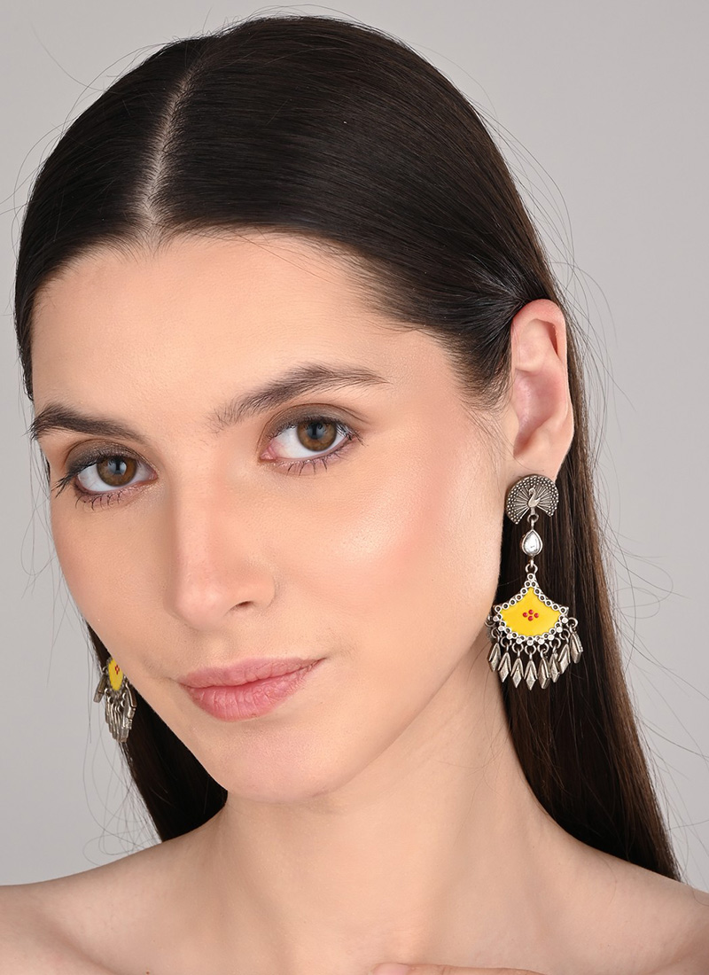 Cheerful Yellow Hand Painted Drops After Six Wear