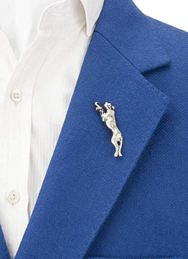 Cheetah Silver Brooch For Men