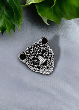 Cheetah Silver Stone Men Brooch