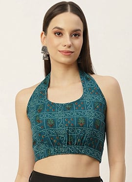 Chic Green Cotton Printed Blouse