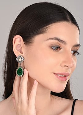 Chic Green Hand Painted Drops