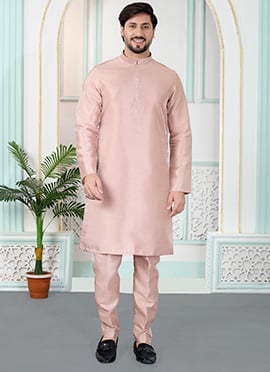 Chic Onion Pink Silk Kurta Pyjama