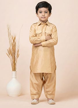 Chiku Viscose Kids Boys Pathani Set