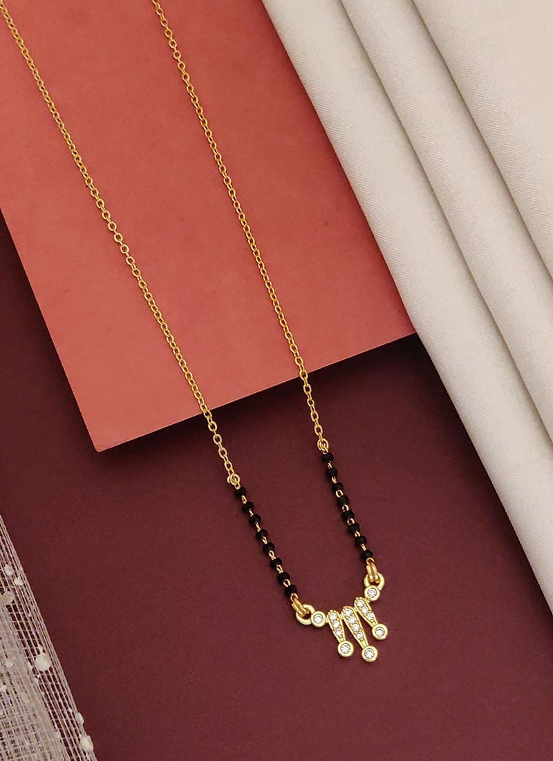 Classic Gold Beads Stones Mangalsutra Festive Wear