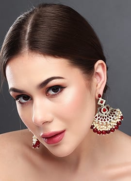 Classic Gold Meenakari Kundan Pearl Danglers
