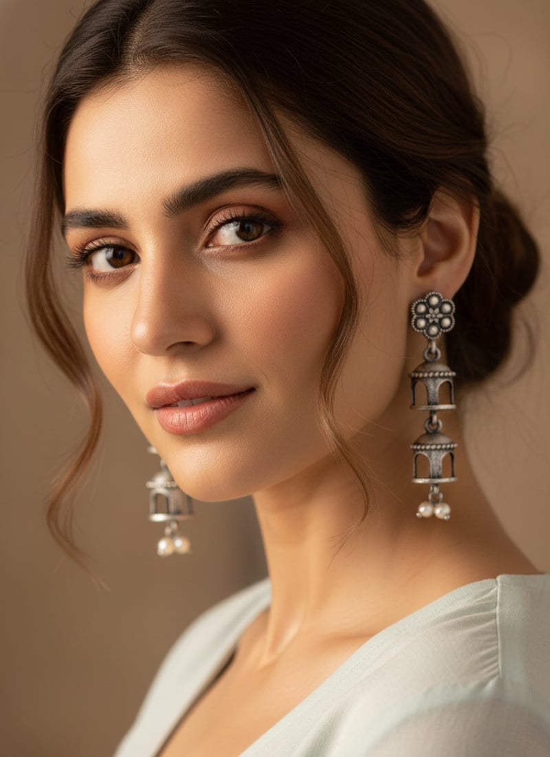 Classic Grace Silver Beads Drop Earrings After Six Wear