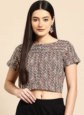 Classic Multicolored Blended Cotton Printed Blouse