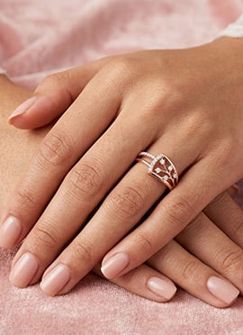 Classic Rose Gold 925 Sterling Silver Moissanite Ring