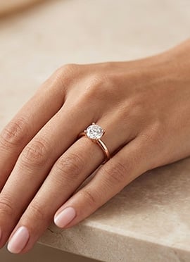 Classic Rose Gold 925 Sterling Silver Moissanite Ring