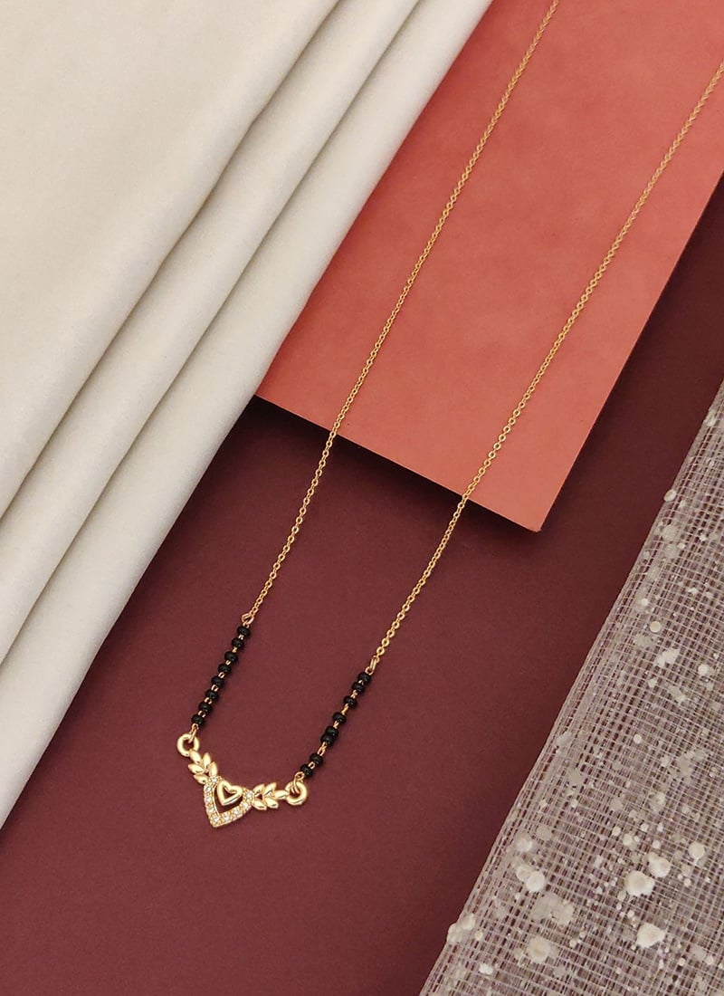 Classic Rose Gold Beads Stones Mangalsutra Festive Wear