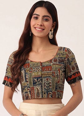 Classic Rust Cotton Printed Blouse