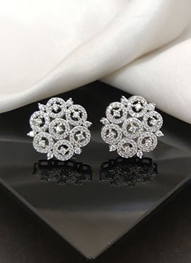 Classic Silver Stones American Diamond Studs