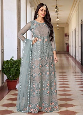 Classy Embroidered Sequins Net Anarkali Suit