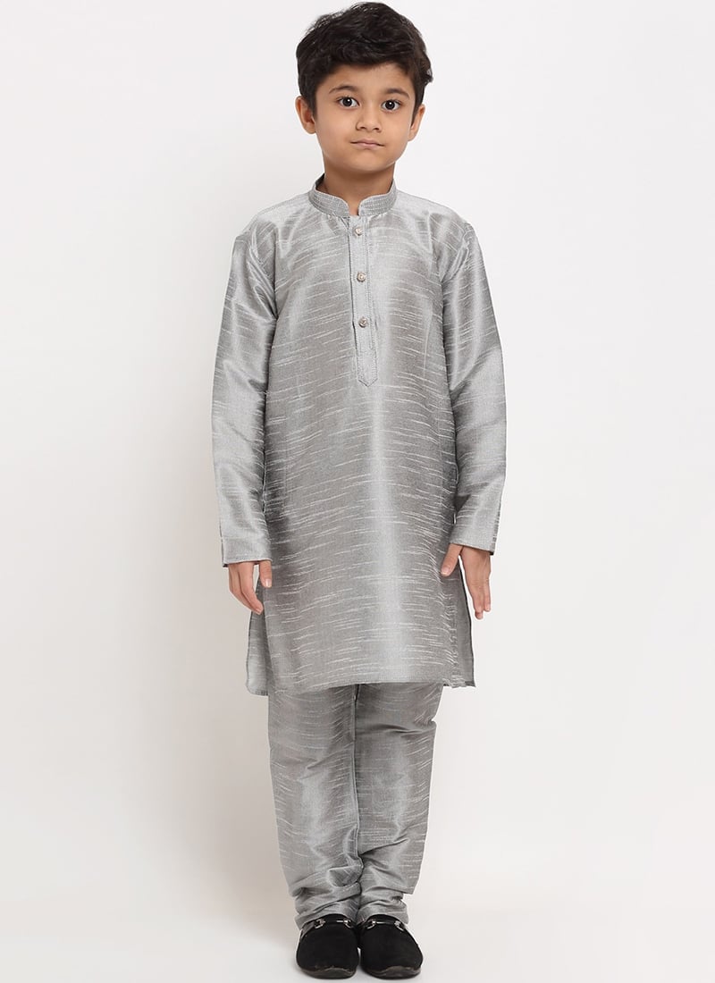 Comfortable Silk Dupion Kids Boys Kurta Pyjama