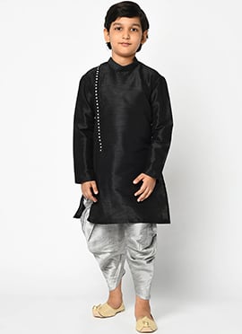 Contemporary Silk Dupion Dhoti Style Kids Boys Kurta Pyjama