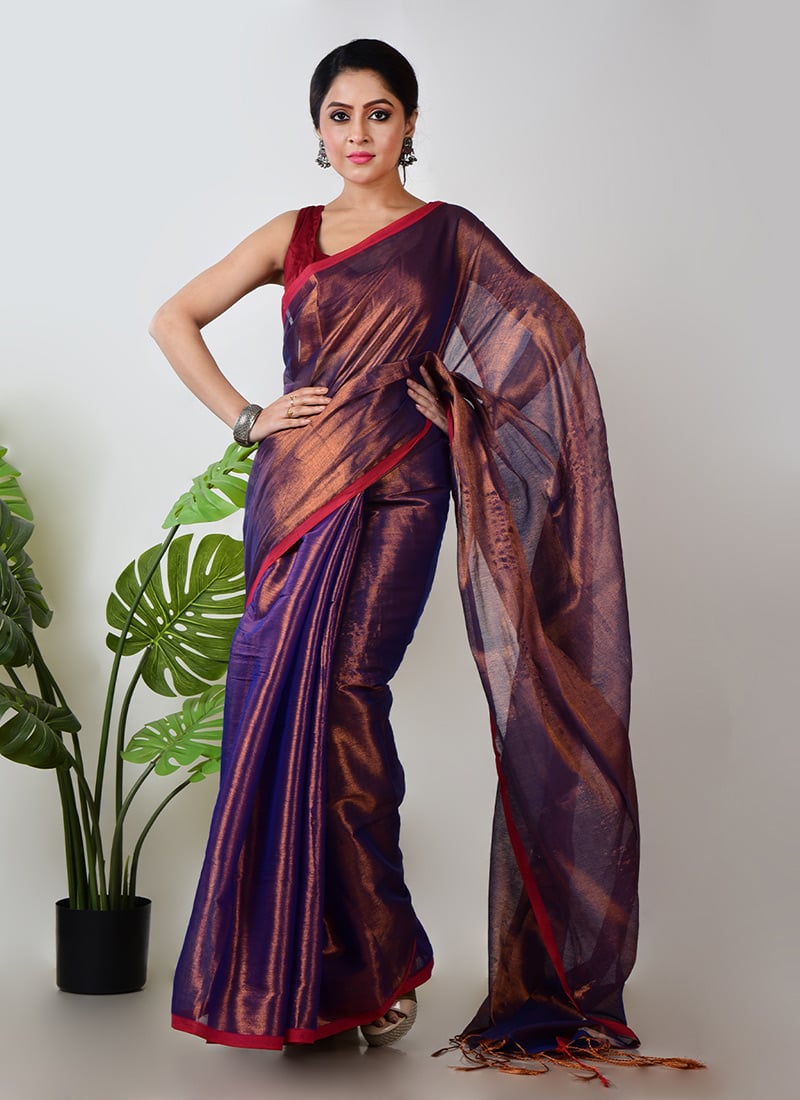 Copper Tissue Saree