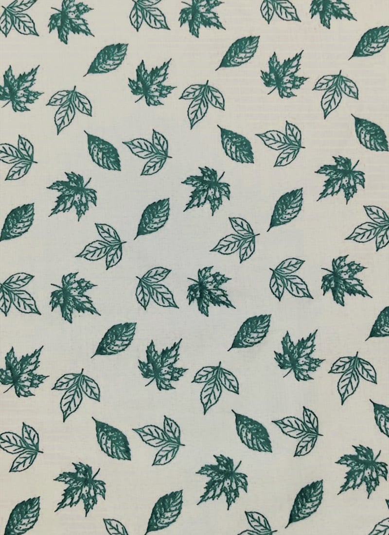 Cream Art Silk Cotton Mill Print Fabric