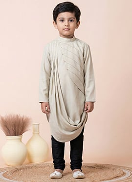 Cream Cotton Kids Boys Kurta Pyjama
