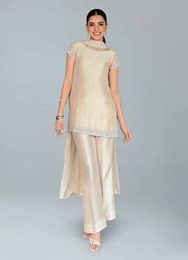 Cream Silk Palazzo Suit